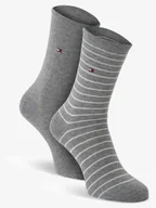 Skarpetki damskie - Tommy Hilfiger Skarpety pakowane po 2 szt. Kobiety Bawełna szary w paski, 35-38 - miniaturka - grafika 1
