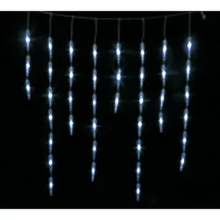 Lampki zewnętrzne kurtyna sople 60 LED zimny biały - Oświetlenie świąteczne - miniaturka - grafika 1