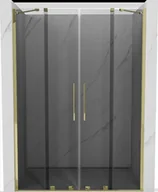 Ścianki i drzwi prysznicowe - Mexen Velar Duo drzwi prysznicowe rozsuwane 140 cm, grafit, złote - 871-140-000-42-50 - miniaturka - grafika 1