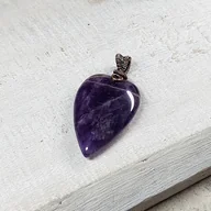 Naszyjniki - Ametyst serce m286 - miniaturka - grafika 1
