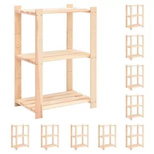 vidaXL Regały z 3 półkami, 10 szt., 60x38x90 cm, sosna, 150 kg 3051124 - Szafy i regały magazynowe - miniaturka - grafika 1