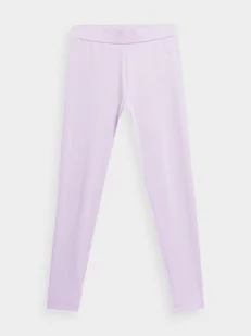 4F, Legginsy dzianinowe dziewczęce, 4FJSS23TTIGF049-52S, Jasny Fiolet, Rozmiar 146 - Legginsy - miniaturka - grafika 1