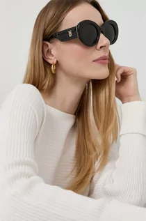 Okulary przeciwsłoneczne - Burberry okulary przeciwsłoneczne damskie kolor czarny - grafika 1