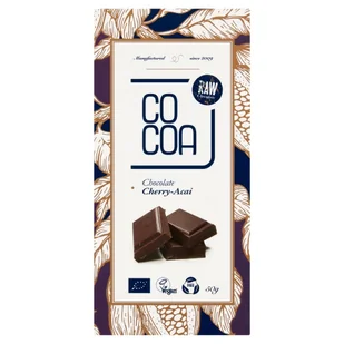 Cocoa surowa czekolada wiśnia - acai 50g - 5902768064018 - Czekolada - miniaturka - grafika 1