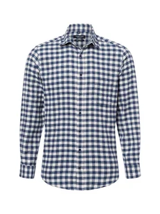 Andrew James Męska koszula casual Mężczyźni Regular Fit Bawełna niebieski w kratkę, S - Koszule męskie - miniaturka - grafika 1