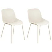 Krzesła - Zestaw 2 krzeseł do jadalni beżowy MILACA - miniaturka - grafika 1