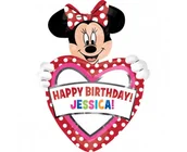 Urodziny dziecka - Amscan Balon foliowy "Minnie - Happy Birthday WŁASNY NAPIS", 33" HRT 26363 - miniaturka - grafika 1
