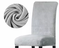 Pokrowce na meble - POKROWIEC krzesło velvet WELUR SZARY siwy GRUBY - miniaturka - grafika 1