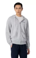 Bluzy męskie - Champion Męska bluza z kapturem Legacy American Classics Heavy Power blend Terry małe logo na zamek błyskawiczny bluza z kapturem, szara, XXL - miniaturka - grafika 1