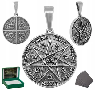 SREBRNY MEDALIK PIECZĘĆ TALIZMAN AMULET SIEDMIU ARCHANIOŁÓW DUŻY PRÓBA 925 - Wisiorki - miniaturka - grafika 1