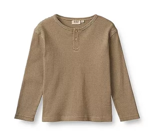 Wheat T-shirt chłopięcy, 3238 beżowy prążkowany pasek, 128 - Paski - miniaturka - grafika 1