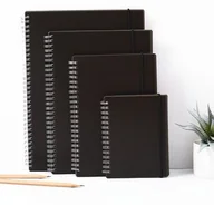 Szkolne artykuły papiernicze - Notes Zeszyt Na Spirali B5 80K. Gładki Czarna Oprawa - miniaturka - grafika 1