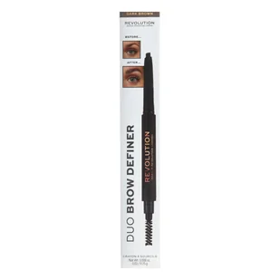 MAKEUP REVOLUTION Duo Brow Definer Pencil Kredka do brwi Dark Brown 0,3g MR Dark Brown 0.2 g - Akcesoria i kosmetyki do stylizacji brwi - miniaturka - grafika 1