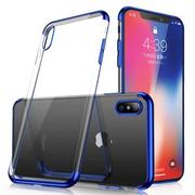 Etui i futerały do telefonów - Clear Color case żelowy pokrowiec etui z metaliczną ramką Samsung Galaxy A40 niebieski - miniaturka - grafika 1