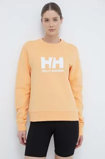 Bluzy damskie - Helly Hansen bluza bawełniana damska kolor żółty z nadrukiem 34462 - grafika 1