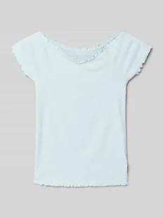 T-shirt o kroju slim fit z dekoltem carmen - Koszulki dla dziewczynek - miniaturka - grafika 1