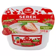 Desery mleczne - Carrefour Classic Serek homogenizowany truskawkowy 150 g - miniaturka - grafika 1