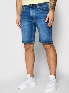 Spodenki męskie - Pepe Jeans Szorty jeansowe Cane PM800543 Granatowy Slim Fit - grafika 1