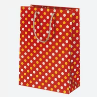 Opakowania i torebki na prezenty - Torba Prezentowa Metaliczna W Kropki Czerwona 23X32X11 Cm - miniaturka - grafika 1