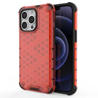 Etui i futerały do telefonów - Honeycomb etui pancerny pokrowiec z żelową ramką iPhone 13 Pro czerwony - miniaturka - grafika 1