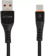 Kable USB - Accura USB-A - USB-C 1.0m gumowy 5V/2A czarny - miniaturka - grafika 1