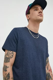 Koszulki męskie - Jack & Jones t-shirt JJEORGANIC męski kolor granatowy gładki 12222887 - grafika 1