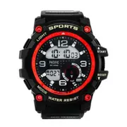 Zegarki męskie - Elektroniczny czarno-czerwony zegarek Pacific 342G-2 - miniaturka - grafika 1