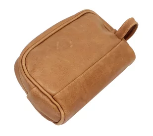 Skórzana Kosmetyczka Prostokątna MAGRE (PL) Skóra Naturalna Licowa Adrian DeLuxe JASNY BRĄZOWY Tekstura 24 x 17 x 10 [cm] - Kosmetyczki, organizery i kuferki - miniaturka - grafika 4