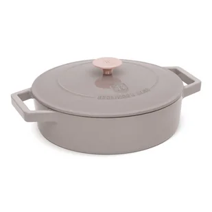 GARNEK ŻELIWNY 26cm PŁASKI BERLINGER HAUS BH-6527 TAUPE - Garnki - miniaturka - grafika 1
