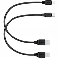 Kable USB - ZESTAW 2x KRÓTKI KABEL USB-C TYP C 20cm AUKEY CB-CMD28 PVC CZARNY - miniaturka - grafika 1