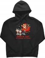 Bluzy dla dziewczynek - Bluza dziecięca Świąteczny prezent śmieszna Grafika koty czarna R-5-6 A1006 - miniaturka - grafika 1