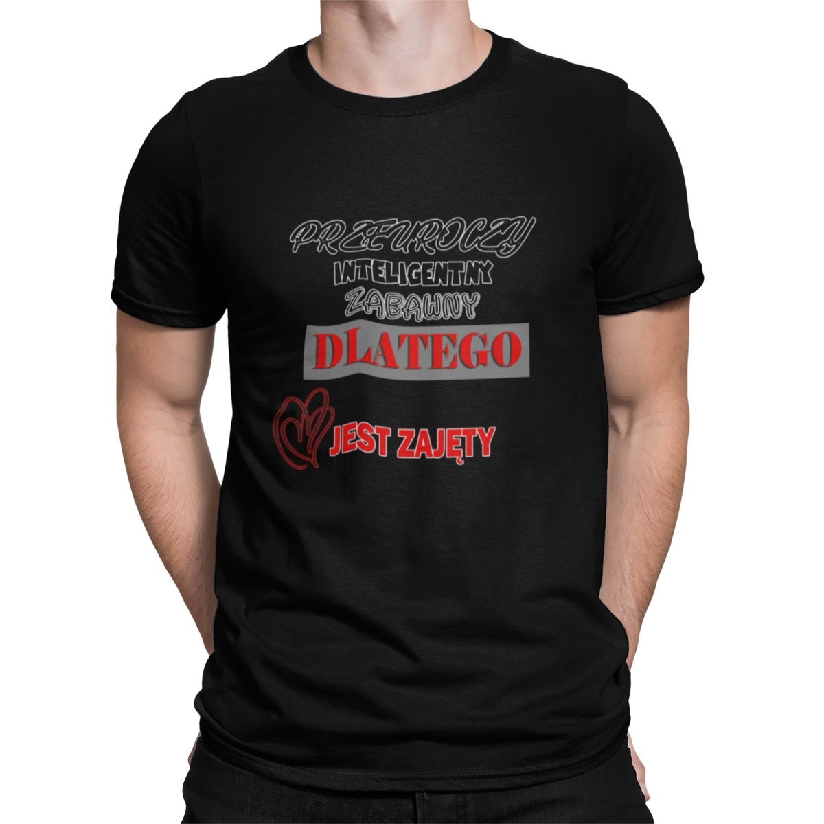 KOSZULKA T-SHIRT MĘSKA Z NADRUKIEM PREZENT SPORT BAJKI NAPISY RÓŻNE- L