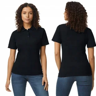 Koszulka POLO Polówka Damska BAWEŁNA Pique GIL64800 CZARNA 2XL - Koszulki i topy damskie - miniaturka - grafika 1