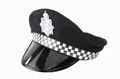 Dodatki do strojów karnawałowych - CZAPKA POLICJANTA CZARNA WIECZÓR PANIEŃSKI/ PRZEBRANIE - miniaturka - grafika 1