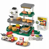 Zabawy w naśladowanie dorosłych - 2 x ZESTAW FAST FOOD DLA DZIECI EKSPRES DO KAWY TERMINAL Z DŹWIĘKIEM MATADI - miniaturka - grafika 1