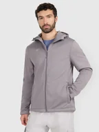 Kurtki i kamizelki sportowe męskie - 4F Kurtka softshell wiatroodporna membrana 5 000 męska - szara XXL - miniaturka - grafika 1