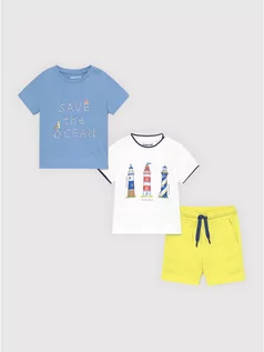 Dresy i komplety dla chłopców - Mayoral Komplet 2 t-shirtów i spodenek 1670 Kolorowy Regular Fit - grafika 1