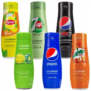 6x 7up Pepsi Mirinda Lipton Cytryna-Limnonka Koncentraty Sodastream - Syropy i koncentraty owocowe 6x 7up Pepsi Mirinda Lipton Cytryna-Limnonka Koncentraty Sodastream - Syropy i koncentraty owocowe - miniaturka - grafika 1