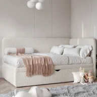 Łóżka dla dzieci i młodzieży - Łóżko tapicerowane Teddy Boucle - różne rozmiary - miniaturka - grafika 1