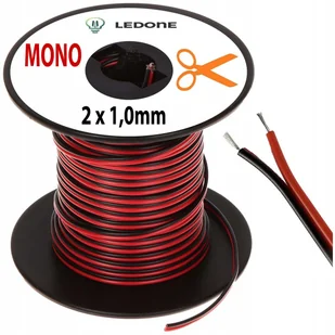 Kabel 1mb przewód 2-żyłowy kolorowy do taśm led MONO 2x 1,0mm na metry CCA - Pozostałe akcesoria sieciowe - miniaturka - grafika 1