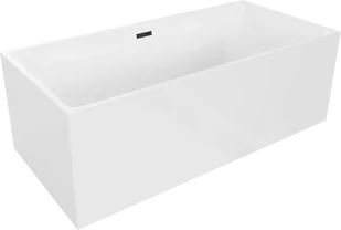 Mexen Nita wanna wolnostojąca 170 x 80 cm, biała, przelew czarny - 52091708000-70 - Wanny - miniaturka - grafika 1