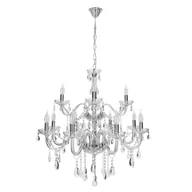 Lampy sufitowe - Lampa wisząca Cristallo przezroczysto-chromowana 12xE14x40W kryształowy wym: 125 x 78 x 78 cm szkło Candellux - miniaturka - grafika 1