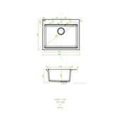 Zlewozmywaki - Laveo Tau Zlewozmywak granitowy jednokomorowy 50x60 cm szary SBT_5106 - miniaturka - grafika 1