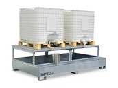 Pojemniki przemysłowe - Wychwytowa Wanna Tcb 2 O Dużej Objętości 1000 L - Stacja Napełniania Powyżej 401 L. Stal Ocynkowna 2 Pojemniki Ibc - miniaturka - grafika 1