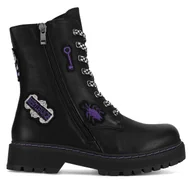 Buty dla dziewczynek - Trzewiki BEETLEJUICE CS-AW24-315WBBJ Czarny - miniaturka - grafika 1