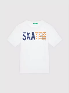 Koszulki dla chłopców - Benetton United Colors Of T-Shirt 3096C1526 Biały Regular Fit - grafika 1