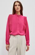 Koszule damskie - Elegancka koszula z plisowaniem w kolorze różowym 4009, Kolor różowy, Rozmiar XS, Moodo - Primodo.com - miniaturka - grafika 1