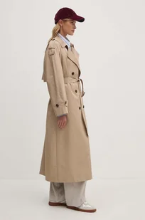 Tommy Hilfiger trencz bawełniany kolor beżowy przejściowy WW0WW43336 - Płaszcze damskie - miniaturka - grafika 1