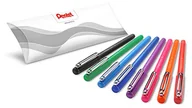 Długopisy - Pentel BX460 iZee długopis w 8 kolorach, sortowane kolorystycznie, kolor obudowy odpowiada kolorowi tuszu, nasadka z metalowym klipsem, grubość linii 0,5 mm = średnica kulki 1,0 mm - miniaturka - grafika 1