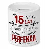 Skarbonki - Skarbonka na Urodziny 15 15te 15-te na Prezent z Nadrukiem ze Zdjęciem + Opakowanie na prezent (wzór 02) - miniaturka - grafika 1